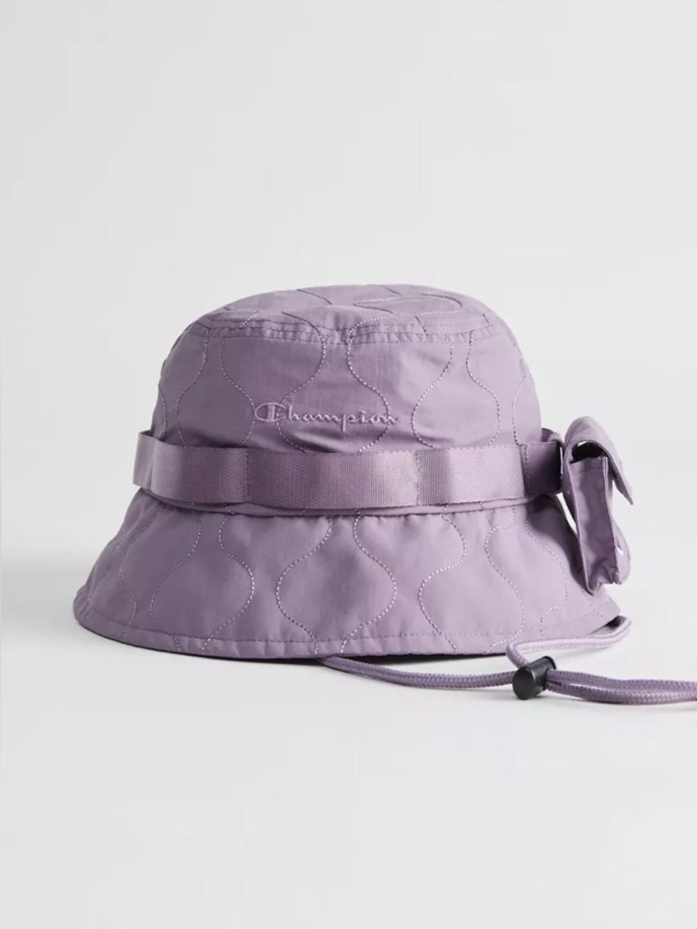 Champion UO Exclusive Taslan Quilted Bucket Hat Purple Adjustable Chin Strap - Picture 1 of 8